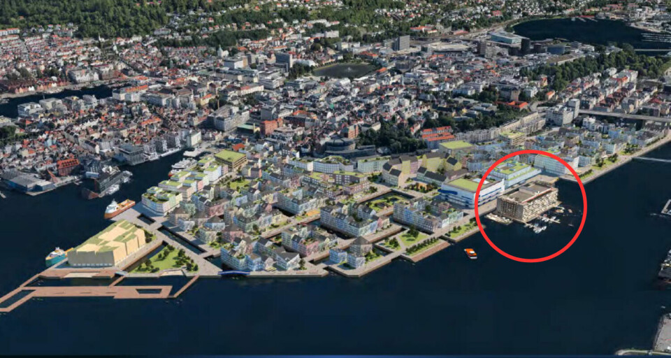FLYTENDE BLOKKER: Slik ser planene ut for boligblokken som har blitt foreslått til å ligge utenfor Dokken. Den kan bli realisert under det nye byrådet. FOTO: Aquademica AS