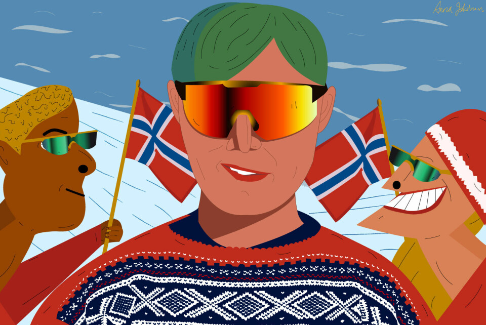 SHADES. The tinted sunglasses are suitable both while skiing in Norway and for wild parties. Illustration: Anna Jakobsen
