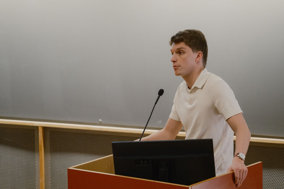 KULTURSTYRET: Fredrik Brogstad går fra nestleder til leder i Kulturstyret. Her på talerstolen på et tidligere VT-møte. FOTO: Truls Skram Lerø (arkiv) KULTURSTYRET: Fredrik Brogstad går fra nestleder til leder i Kulturstyret. Her på talerstolen på et tidligere VT-møte. FOTO: Truls Skram Lerø (arkiv)