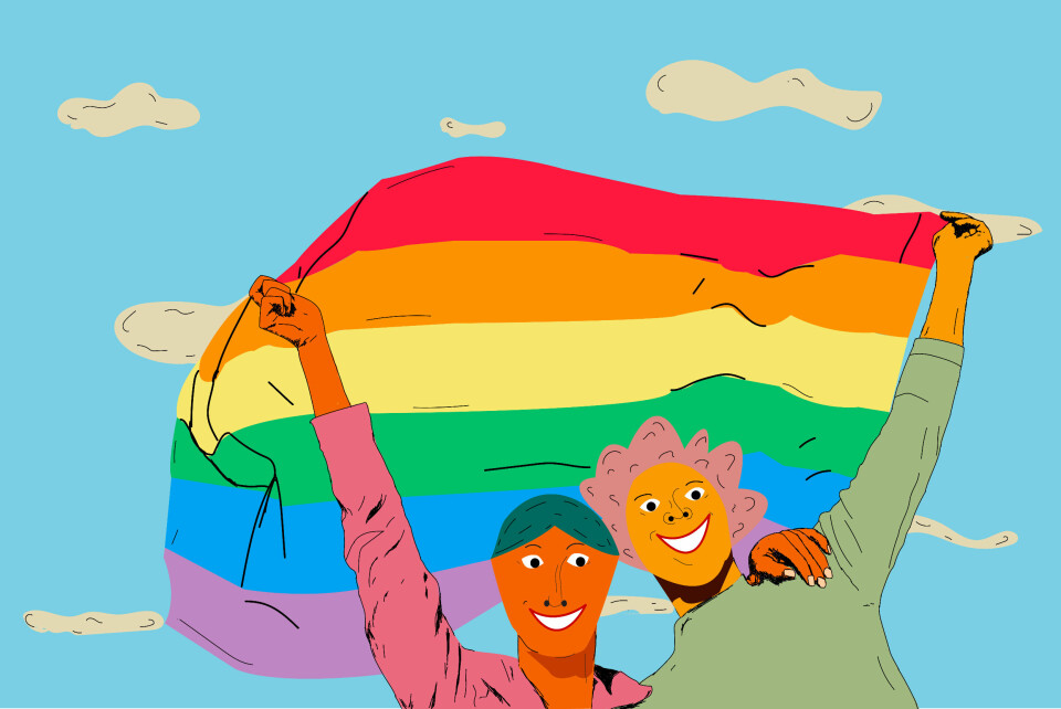 FARGER. – Årets mest fargerike måned, Pride Month, er i anmarsj, og derfor vil vi gjøre noe litt annerledes, skriver Magnus Hofbauer og Marie Børmer i semesterets siste utgave. Illustrasjon: Anna Jakobsen