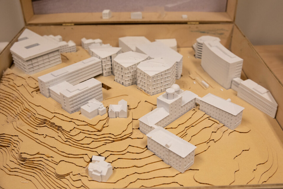 MODELL: Slik ser modellen for det store Nygårdshøyden Sør-prosjektet ut. FOTO. Frøya Lofthus