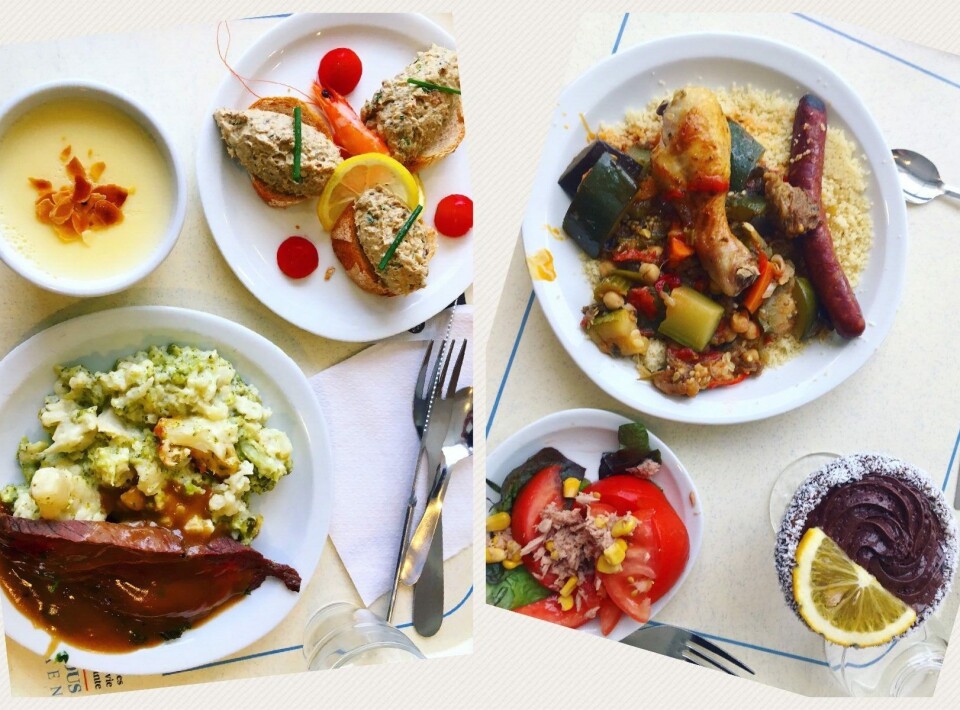 TRERETTERS. Et knippe av utvalget som var å finne på restaurantene. FOTO: NANNA SKRAM