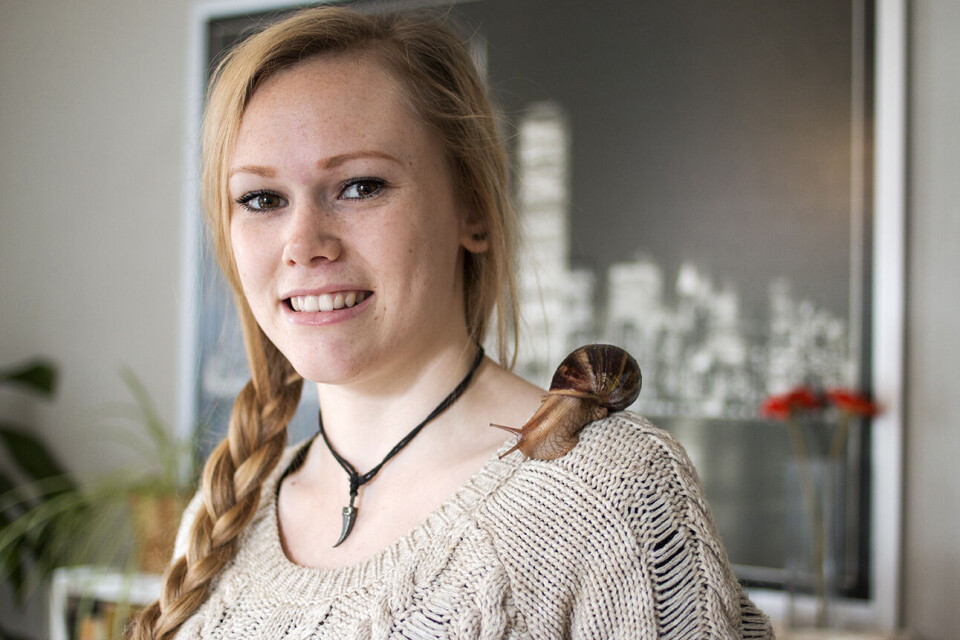 Elisabeth har snegler som kjæledyr
