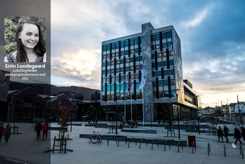 IKKE BRA NOK. Eirin Lundegaard, lokallagsleder for Pedagogstudentene ved HVL, reagerer på HVLs alternativ til studietur. ARKIVFOTO: ADRIAN BRUDVIK