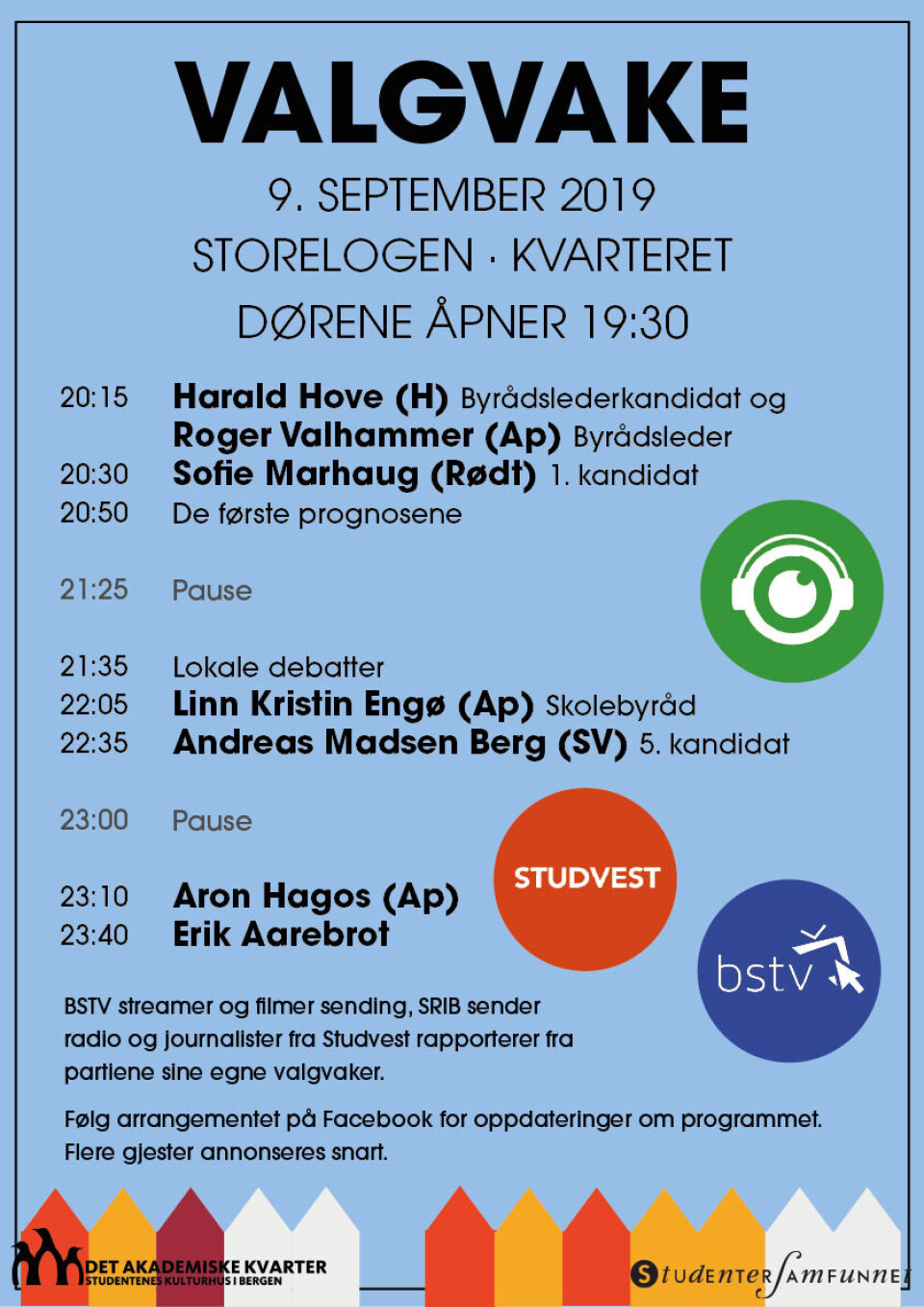 I tillegg vil programmet by på analyser, samtaler og underholdning. Velkommen!