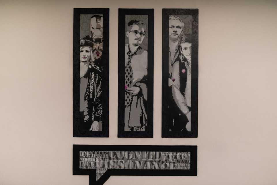 KUNSTVERKET. Veggene på Diskuterbar har blitt oppgradert. Slik ble det ferdige verket. FOTO: ADRIAN GRINDBAKKEN